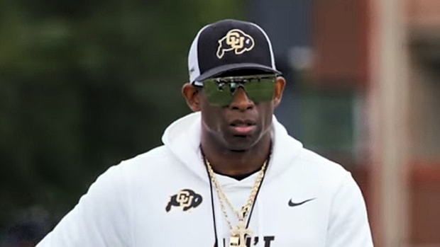 Deion Sanders in CU Fall Camp